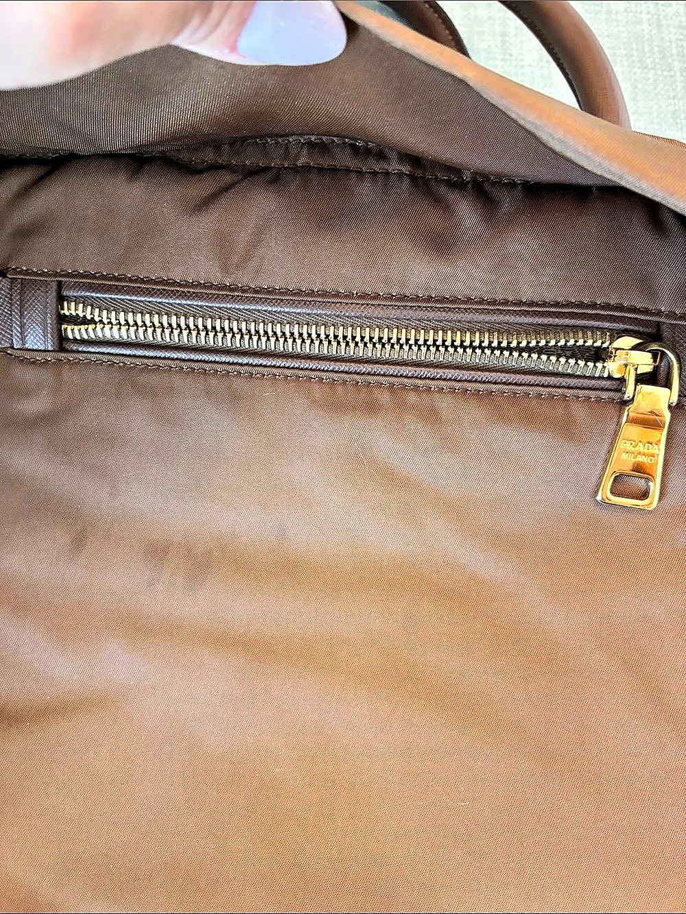Prada Nylon Tote Bag Brown - Picture 5 of 8